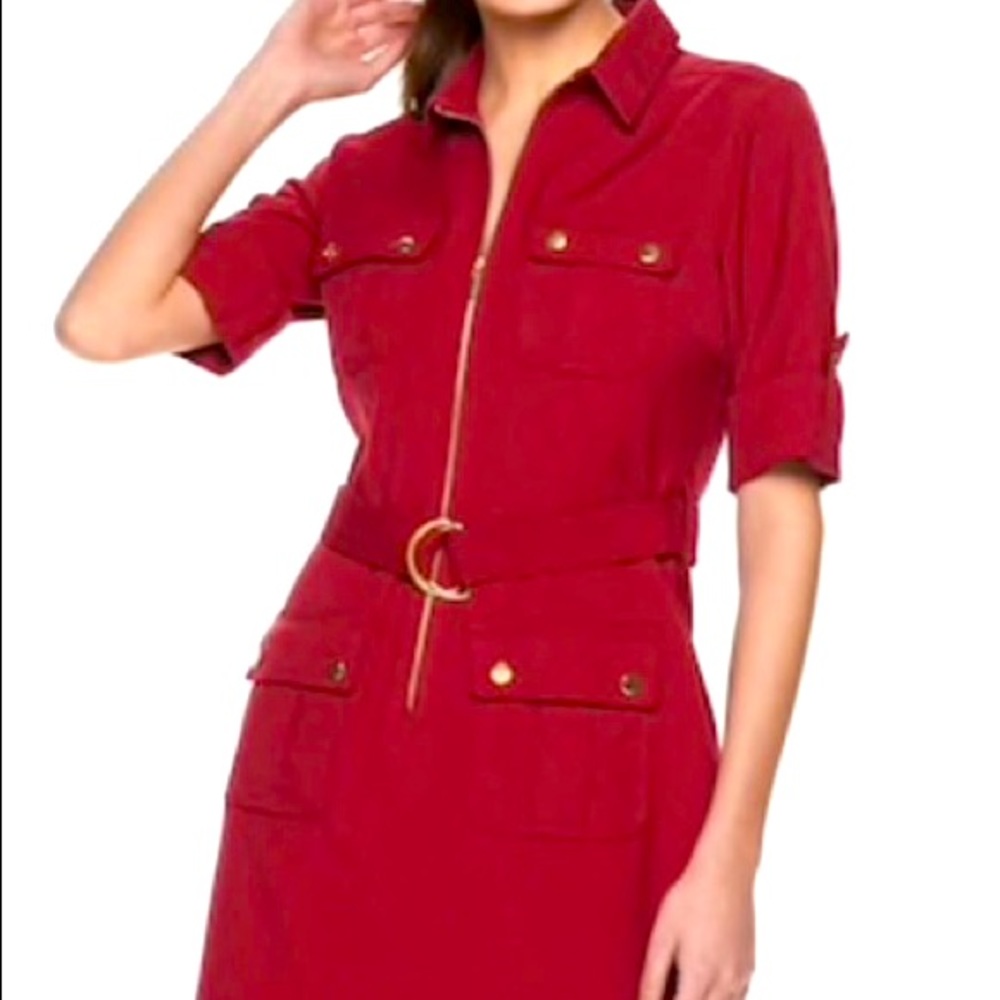 Sharagno Red Zip Up Dress sz 4